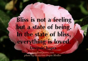 Bliss is not a feeling, but a state of being!